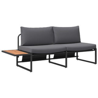 vidaXL 2-Seater Garden Sofa with Anthracite Cushions