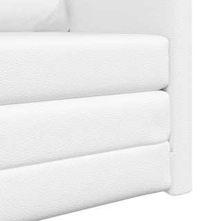 vidaXL Floor Sofa Bed 2-in-1 White 74x77x81 cm Faux Leather - Sofa In Store