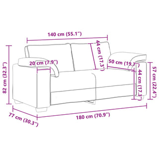 vidaXL Loveseat Sofa in Taupe - 140 cm Fabric