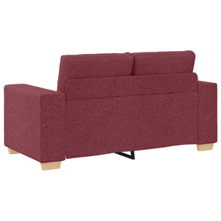 vidaXL 3-Piece Sofa Set with Cushions in Wine Red Fabric - 3324631