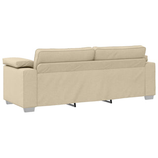 vidaXL 2 Piece Sofa Set with Cushions Cream Fabric - Sofa In Store