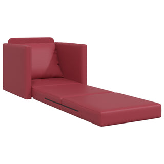 vidaXL Floor Sofa Bed 2-in-1 Wine Red 74x77x81 cm Faux Leather
