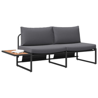 vidaXL 2-Seater Garden Sofa with Anthracite Cushions