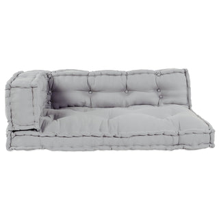 vidaXL Pallet Sofa Cushion with Arm and Back Support, Grey Fabric - Sofa In Store