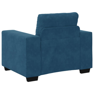vidaXL 3 Piece Sofa Set with Cushions Blue Velvet - Sofa In Store