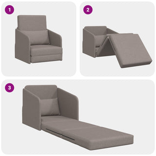 vidaXL Floor Sofa Bed 2-in-1 Taupe 65x80x83 cm Fabric - Sofa In Store