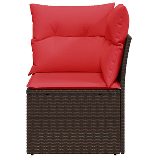 vidaXL Garden Sofa Red Wicker, Polyester One size Sleek Outdoor Sofa