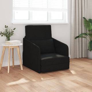vidaXL Floor Sofa Bed 2-in-1 Black 65x80x83 cm Fabric - Sofa In Store