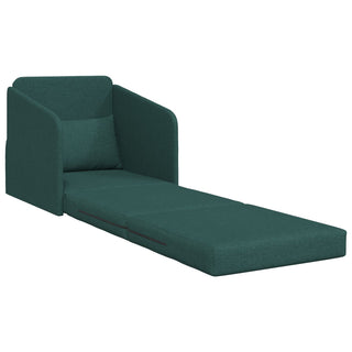 vidaXL Floor Sofa Bed 2-in-1 Dark Green 65x80x83 cm Fabric