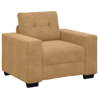 vidaXL 3 Piece Sofa Set with Cushions Brown Velvet