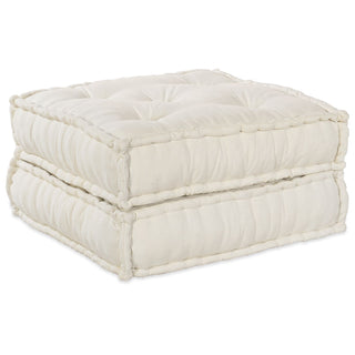 vidaXL 2-Seater Modular Pouffe Sofa Convertible Cream Fabric - Sofa In Store