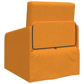 The vidaXL Floor Sofa Bed 2-in-1 in dark yellow (65x80x83 cm, fabric) adds modern flair with smooth lines and skirted bottom, perfectly complementing any orange upholstered armchair in your living space.