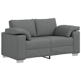 vidaXL 2 Piece Sofa Set with Cushions in Dark Grey Fabric - Sofa In Store