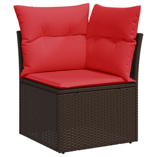 vidaXL Garden Sofa Red Wicker, Polyester One size Sleek Outdoor Sofa