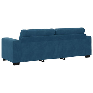 vidaXL 3 Piece Sofa Set with Cushions Blue Velvet - Sofa In Store