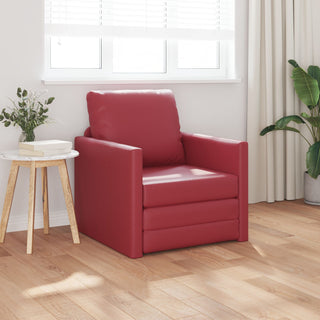 vidaXL Floor Sofa Bed 2-in-1 Wine Red 74x77x81 cm Faux Leather
