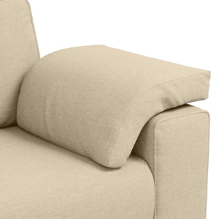 vidaXL 2 Piece Sofa Set with Cushions Cream Fabric - Sofa In Store