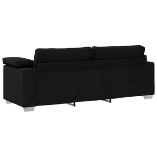 vidaXL 2 Piece Sofa Set with Cushions Black Fabric - Sofa In Store