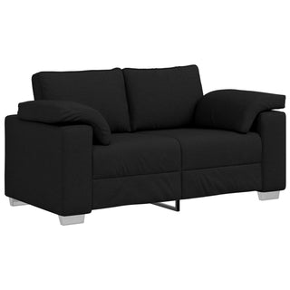 vidaXL 2 Piece Sofa Set with Cushions Black Fabric - Sofa In Store