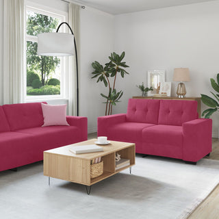 vidaXL 3 Piece Sofa Set with Cushions Wine Red Velvet