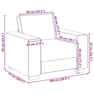 vidaXL Cream Sofa Chair 59 cm Fabric - Sofa In Store