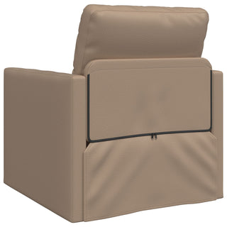 vidaXL Floor Sofa Bed 2-in-1 Cappuccino 74x77x81 cm Faux Leather - Sofa In Store