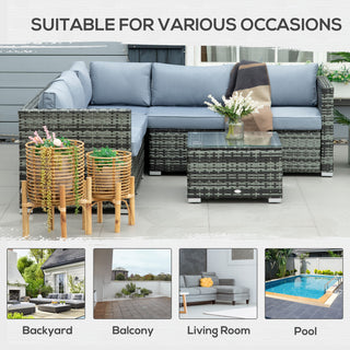 Outsunny Four-Piece Rattan Sofa Set - Grey - Sofa In Store