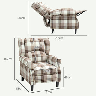 HOMCOM 160° Reclining Armchair, with Footrest - Brown - Sofa In Store