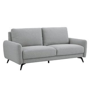 Beloit Grey Fabric 3 Seater Sofa with Black Legs Modern Comfort and Support - Sofa In Store