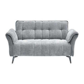 Agios Fabric 2 Seater Sofa in Grey with Black Chromed Legs Modern Living Room Furniture