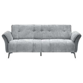 Agios Grey Fabric 3 Seater Sofa with Black Chromed Legs Modern Living Room Furniture
