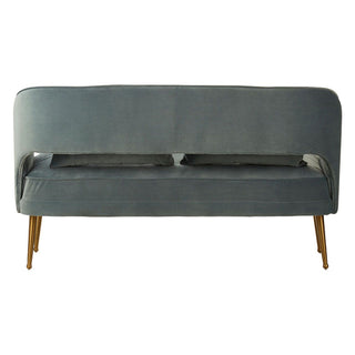 Agnetas Blue Velvet 2 Seater Sofa with Gold Legs and Unique Cut-Out Design - Sofa In Store