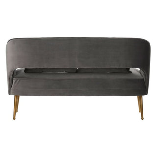 Agnetas Grey Velvet 2 Seater Sofa with Gold Legs and Unique Cut-Out Design - Sofa In Store