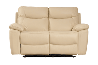 Amarien Cream Genuine Leather Recliner Sofa – 2 Seater | Electric Recline, Dual USB, Hardwood Frame - Sofa In Store