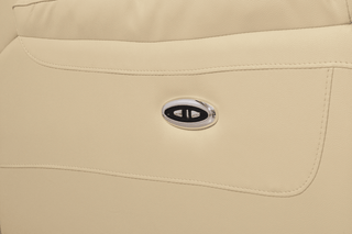 Amarien Cream Genuine Leather Recliner Sofa – 2 Seater | Electric Recline, Dual USB, Hardwood Frame - Sofa In Store