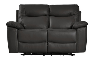 Amarien 2 Seater Genuine Leather Grey Electric Recliner Sofa - Sofa In Store