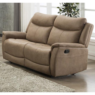 Arizones Caramel Fabric Electric Recliner Sofa – 2 Seater | Dual Power Recline, Nubuck Feel, Lumbar Support - Sofa In Store