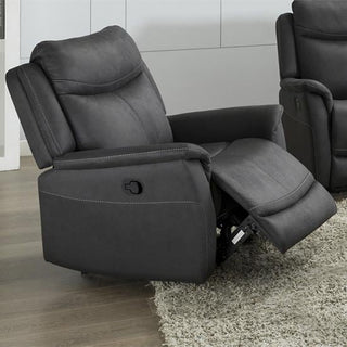Arizones Slate Grey Fabric Electric Recliner Armchair | Nubuck Feel, Lumbar Support, Power Recline - Sofa In Store
