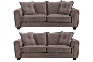 Avanti Chocolate Fabric 3+3 Sofa Set – Stylish Brown Upholstered Design - Sofa In Store