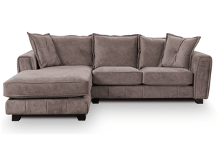 Avanti Left Hand Fabric Corner Chaise – Chocolate Upholstered Sofa