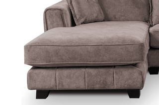 Avanti Left Hand Fabric Corner Chaise – Chocolate Upholstered Sofa - Sofa In Store
