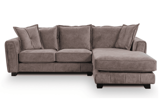 Avanti Right Hand Fabric Corner Sofa With Chaise – Chocolate with Plush Seating - Sofa In Store
