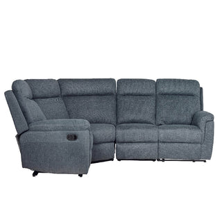 Baraboo Azul Grey Fabric Electric Recliner Corner Sofa – L-Shaped Comfort, Button Control - Sofa In Store