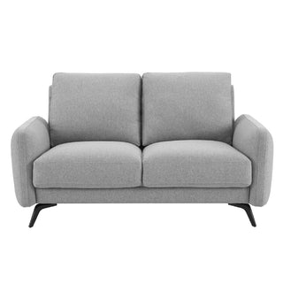 Belfast Fabric 2 Seater Sofa with Black Legs in Grey Modern Compact Design - Sofa In Store
