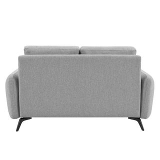Belfast Fabric 2 Seater Sofa with Black Legs in Grey Modern Compact Design - Sofa In Store