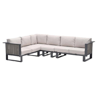 Belgrade Aluminium Corner Garden Lounge Sofa In Desert Sand - Sofa In Store