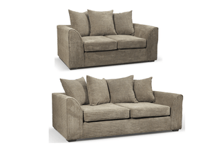Byron Caramel 3+2 Seater Sofa Set – Jumbo Cord Fabric Couch - Sofa In Store