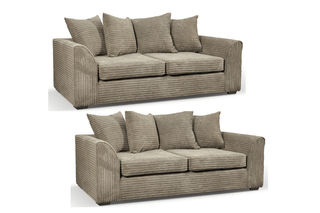 Byron Caramel Fabric 3+3 Seater Sofa Set - Contemporary Design - Sofa In Store