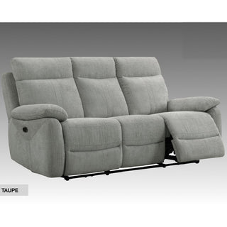 Caguas Fabric Recliner 3 Seater Sofa In Taupe - Sofa In Store