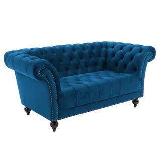 Chanter Chesterfield Fabric 2 Seater Sofa in Midnight Blue Modern Comfort and Style - Sofa In Store